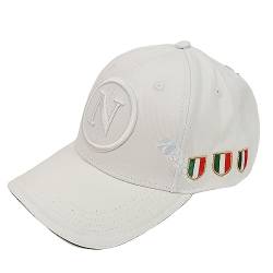 LIGUORO SHOP Baseballmütze von Napoli 3. Scudetto Champione d'Italia, offizielles Produkt von Enzo Castellano, Weiß Abzeichen auf der Seite, C3 von LIGUORO SHOP