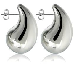 LIHELEI Dupes-Ohrringe für Damen, Silber Wassertropfen-Ohrringe, Hypoallergene Damen Chunky Ohrringe für Mutterschmuck und Geschenk für Frauen und Mädchen von LIHELEI
