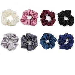 LIHELEI Satin Scrunchies für Damen Haare, Haargummis Seile für Teenager, Seidige Haarschmuck für Frauen - 8 Pack Scrunchies -A von LIHELEI