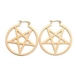 Halloween Ohrringe Fledermaus Spinne Schlange Teufel Pentagramm Mystical Hoop Earrings Ohrstecker Halloween Ohrgehänge Dekorationen Halloween Cosplay Kostüme (Pentagramm-G) von LIKGREAT