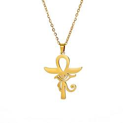 LIKGREAT Ankh Halskette Antike Ägyptische Kreuz Anhänger Halsketten Ägypten Ankh Auge des Horus Charm Glück Amulett Schutz Edelstahl Schmuck für Männer Frauen (g-1) von LIKGREAT