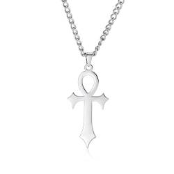 LIKGREAT Ankh Halskette Antike Ägyptische Kreuz Anhänger Halsketten Ägypten Ankh Corss Charm Glück Amulett Schutz Edelstahl Schmuck für Männer Frauen (s) von LIKGREAT