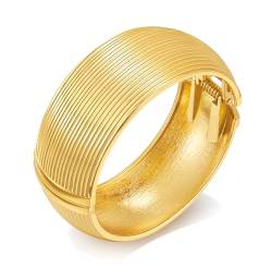 LILIE&WHITE Gold-Armreif, Gold-Armband für Damen, Manschetten-Armreif, klobiges Gold-Armband, offene Manschette, einfaches Armband aus poliertem Gold von LILIE&WHITE