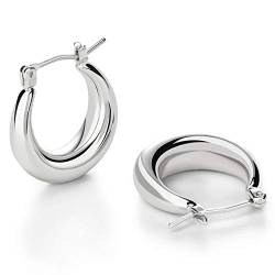 LILIE&WHITE Klobige Silber-Hoop-Ohrringe für Frauen - Niedliche modische hypoallergene Ohrringe - Minimalistischer Schmuckgeschenk von LILIE&WHITE