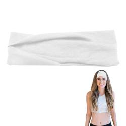 Haarband Haarbänder Damen Stirnband Headband Sport Hair Band Hairband Women Sommer Kosmetik Elastische Yoga Weiß Dünn Breit Frauen Rutschfest Baumwolle Frauenhaar Bandeau Foldable Gym Schweiß von LILIKAI