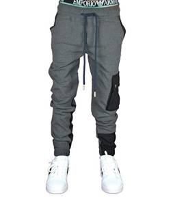 LILIUM-FASHION | Jungen Jogginghose Baumwolle | Jogginghose | Cargo Jogging | Cargo Tasche| B2092 (Anthrazit, 164) von LILIUM-FASHION