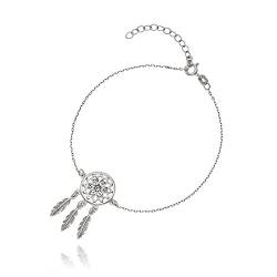Damen Armkette Silber Silber 925 Swarovski Elements Traumfänger-Anhänger Länge flexibel Geschenkverpackung Kleine Geschenke für Frauen von LILLY MARIE