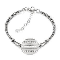 Damen Armkette Silber Sterling-Silber 925 Swarovski Elements rund silber längen-verstellbar Geschenkverpackung Geschenk für Mama von LILLY MARIE