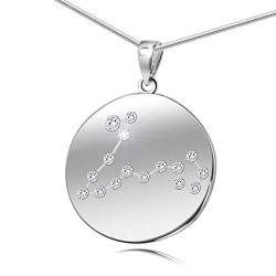 Damen Kette Silber 925 Swarovski Elements Sternzeichen-Anhänger Fische längen-verstellbar Schmucketui Kleine Geschenke von LILLY MARIE