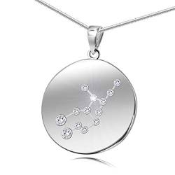 Damen Kette echt Silber 925 Swarovski Elements Sternzeichen-Anhänger Jungfrau längen-verstellbar Geschenkverpackung Frauen Geschenk von LILLY MARIE