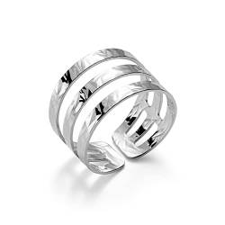 Damen Sterling Silber Ring Dreier Silber 925 Verstellbare Größe Schmucketui Geschenk für Frauen von LILLY MARIE