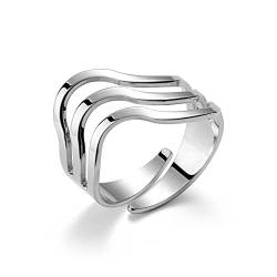 Damen Sterling Silber Ring Dreifach Sterling-Silber 925 Verstellbare Größe Geschenkverpackung Geschenk für Mama von LILLY MARIE