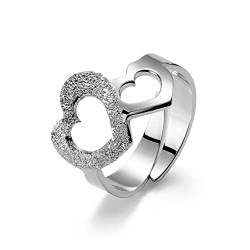 Damen Sterling Silber Ring Herzen echt Silber 925 Verstellbare Größe Geschenkverpackung Geschenkideen für die Frau von LILLY MARIE