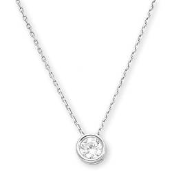 Damen feine Halskette Sterling-Silber 925 Runder Anhänger klar längen-verstellbar Satin-Beutel Partner Geschenke von LILLY MARIE