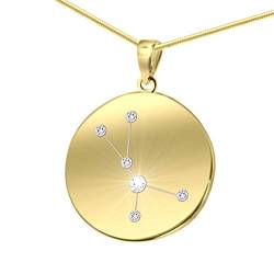 Damen massive Silberkette vergoldet Silber Gold plattiert Swarovski Elements Sternzeichen-Anhänger Krebs längen-verstellbar Schmucketui Geschenk für Frauen von LILLY MARIE