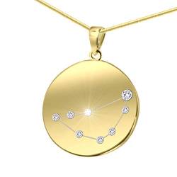Damen massive Silberkette vergoldet Silber Gold plattiert Swarovski Elements Sternzeichen-Anhänger Steinbock längen-verstellbar Schmucketui Partner Geschenke von LILLY MARIE