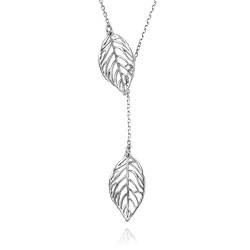 Damen zarte Silberkette Sterling-Silber 925 Blatt-Anhänger längen-verstellbar Satin-Beutel Kleine Geschenke für Frauen von LILLY MARIE