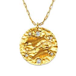 LILLY MARIE Damen Halskette vergoldet Silber 925 Vergoldeter Anhänger Sternzeichen Fische Glücksbringer längen-verstellbar Nachhaltige Verpackung Frauen Geschenk von LILLY MARIE