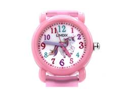 LIMDIX Kinderuhr Unicorn Einhorn 3D Silikonarmband Rosa Pink Kids Armbanduhr von LIMDIX
