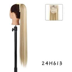 1 Packung synthetischer Dutt, langer, gerader Dutt, Haarteile, Haarband, Dutt, Krallenclip, Pferdeschwanz, Haarverlängerungen, Perücken for Frauen (Color : 07, Size : (22in)55CM) von LIMKOO