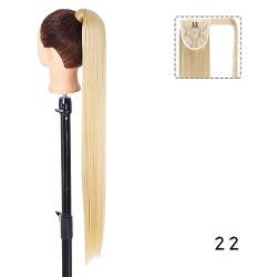 1 Packung synthetischer Dutt, langes, glattes Haar, Dutt-Haarteile mit Krallenklammern, Dutt-Klauenklammern, Pferdeschwanz-Perücken for Frauen (Color : 12, Size : (34in)85CM) von LIMKOO