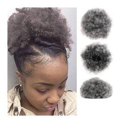 Afro-Puff mit Kordelzug-Pferdeschwanz-Verlängerung Curly Bun Synthetische kurze Pferdeschwanz-Perücke for schwarze Frauen Haarknoten (Color : 1BT0906#) von LIMKOO