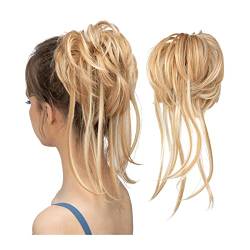 Donut Bun Messy Bun Pferdeschwanz-Verlängerungen mit elastischen Bungee-Curl-Haarbändern Pferdeschwanz-Verlängerungs-Perücken for Frauen (Color : 26H613) von LIMKOO