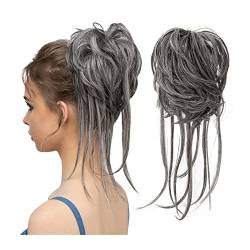 Donut Bun Messy Bun Pferdeschwanz-Verlängerungen mit elastischen Bungee-Curl-Haarbändern Pferdeschwanz-Verlängerungs-Perücken for Frauen (Color : 4 60) von LIMKOO