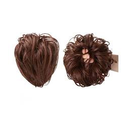 Glattes Haarknoten Haarteile Synthetisches Messy Bun mit elastischem Gummiband Pferdeschwanzverlängerung Damen Haarschmuck (Color : Dark auburn) von LIMKOO