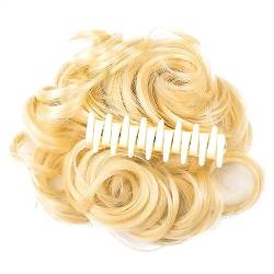 Haarknoten Synthetische unordentliche Dutt gewellte lockige Dutt Pferdeschwanz Haarverlängerungen Fancy Curly Dutt Klaue Clip Dutt Perücke for Frauen Haarknoten Haarteil (Color : 1pcs-05) von LIMKOO