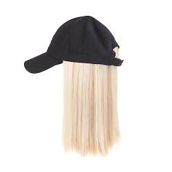 Hut Mit Befestigten Haaren für Damen Kappe Synthetische Perücke Haarverlängerungen Haarperücken for Frauen Kurze Gerade Bob Hochtemperaturfaser Einstellbare Hip Hop Baseballkappe Hutperücke (Color : von LIMKOO