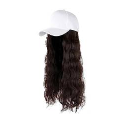 Hut Mit Befestigten Haaren für Damen Lange Haarkappe, langes Urlaubshaar, Hut, Körper, Mode, Damenkopf, Haar-Sets, Perückenkappe Hutperücke (Color : 7) von LIMKOO