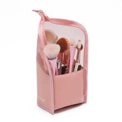 Kosmetik-Organizer 1 Packung Damen-Kosmetiktasche, transparent, mit Reißverschluss, Kosmetiktasche, Reise-Damen-Make-up-Pinselhalter, Aufbewahrung, Kulturbeutel Make-up-Aufbewahrungsbox (Color : A) von LIMKOO