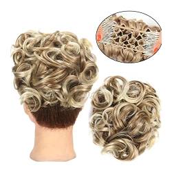 Synthetisches Brötchen Frauen Haarschmuck Pferdeschwanz Verlängerungen Locken Brötchen Unordentliches Brötchen Kordelzug Haarkamm Haarknoten (Color : Q1 6AT88) von LIMKOO