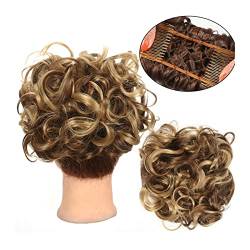 Synthetisches Brötchen Frauen Haarschmuck Pferdeschwanz Verlängerungen Locken Brötchen Unordentliches Brötchen Kordelzug Haarkamm Haarknoten (Color : Q1 9H19) von LIMKOO