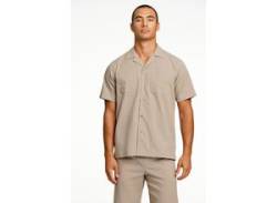 Kurzarmhemd LINDBERGH "Shirt+Shorts Set" Gr. XL, N-Gr, grau (stone) Herren Hemden Kurzarm von LINDBERGH
