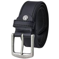 LINDENMANN Echter Voll-Ledergürtel Herren, Jeans-Gürtel Herren Leder 40 mm breit, Gürtel Herren, Echter Voll-Ledergürtel schwarz, Größe/Size:115, Farbe/Color:schwarz von LINDENMANN