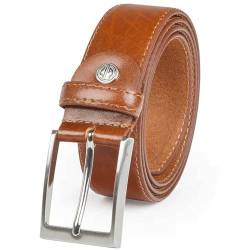 LINDENMANN Ledergürtel Herren/Gürtel Herren, Rindleder-Gürtel XL bombiert, cognac, Größe/Size:95;Farbe/Color:braun von LINDENMANN