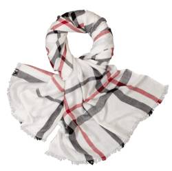 LINDENMANN Schal Damen weiß/Damen-Schal dünn 100% Baumwolle, Damen-Schal weiß von LINDENMANN