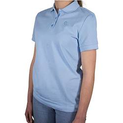Poloshirt Damen Slim fit Kurzarm, Bio Baumwolle Polo-Shirt Damen hellblau Cerulean, nachhaltige Kleidung Damen Made in EU, Farbe/Color:blau, Shirts Größe/Size:L von LINDENMANN
