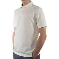 Poloshirt Herren Regular fit Kurzarm, Bio Baumwolle Polo-Shirt Herren Offwhite Baby's Breath, nachhaltige Kleidung Herren Made in EU, Farbe/Color:beige, Shirts Größe/Size:L von LINDENMANN