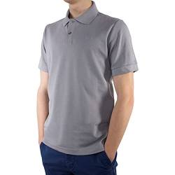 Poloshirt Herren Regular fit Kurzarm, Bio Baumwolle Polo-Shirt Herren grau Ultimate Grey, nachhaltige Kleidung Herren Made in EU, Farbe/Color:grau, Shirts Größe/Size:M von LINDENMANN