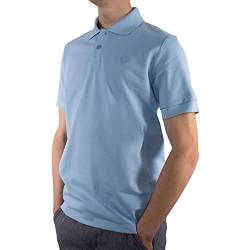 Poloshirt Herren Regular fit Kurzarm, Bio Baumwolle Polo-Shirt Herren hellblau Cerulean, nachhaltige Kleidung Herren Made in EU, Farbe/Color:blau, Shirts Größe/Size:L von LINDENMANN