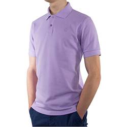 Poloshirt Herren Slim fit Kurzarm, Bio Baumwolle Polo-Shirt Herren Flieder Purple Rose, nachhaltige Kleidung Herren Made in EU, Farbe/Color:violett, Shirts Größe/Size:L von LINDENMANN