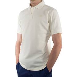 Poloshirt Herren Slim fit Kurzarm, Bio Baumwolle Polo-Shirt Herren Offwhite Baby's Breath, nachhaltige Kleidung Herren Made in EU, Farbe/Color:beige, Shirts Größe/Size:M von LINDENMANN