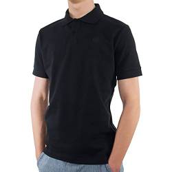 Poloshirt Herren Slim fit Kurzarm, Bio Baumwolle Polo-Shirt Herren schwarz, nachhaltige Kleidung Herren Made in EU, Farbe/Color:schwarz, Shirts Größe/Size:M von LINDENMANN