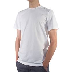 T-Shirt Herren Slim fit Kurzarm, Bio Baumwolle T-Shirt Herren Weiss, Rundhals, nachhaltige Kleidung Herren Made in EU, Farbe/Color:Weiss, Shirts Größe/Size:L von LINDENMANN