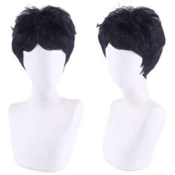 Anime Role Play Wig For Haikyuu Fukurodani Akaashi Keiji Black 35cm Short Wig Heat Resistant Hair Men Wigs von LINGCOS