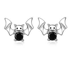 Fledermaus Ohrringe 925 Sterling Silber Tierohrringe Halloween Party Gothic Vampir Fledermaus Ohrstecker Halloween Schmuckgeschenk für Damen und Mädchen von LINSTER