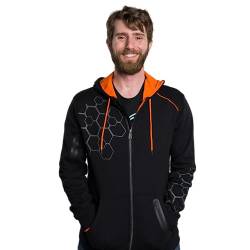 LINUS TECH TIPS WAN Hoodie, schwarz / orange, Large von LINUS TECH TIPS